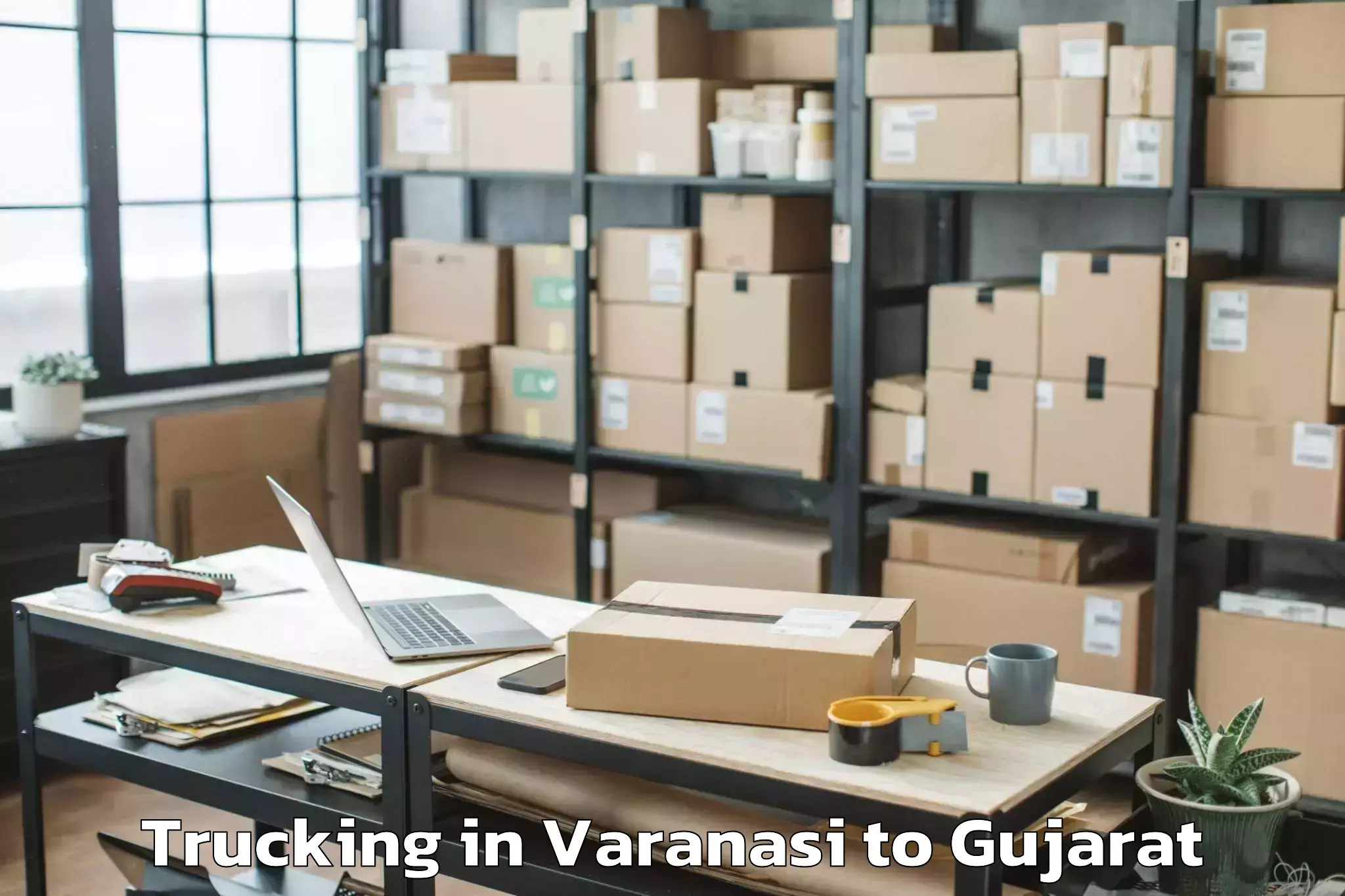 Book Varanasi to Gadhada Trucking Online